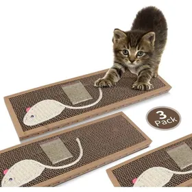 Meilleurs prix pour Lot de 3 griffoirs pour chat en sisal carton ondulé avec herbe à chat gratuite 38 x 125 x 18 cm