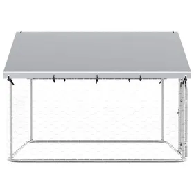 Comparer les prix de Solde 2026parc polyvalent/grande cage pour chien Argent - Chenil extérieur avec toit 200x200x150cm 19.35 Kg 18279191