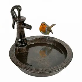 Meilleurs prix pour Abreuvoir Relaxdays pour oiseaux HxLxP 15x17x18 cm fonte sur pied coupelle eau/nourriture marron