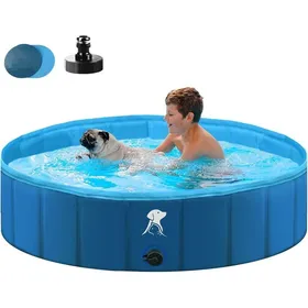 Meilleurs prix pour Piscine Pour Grands Chiens Et Petits Chiens-Pataugeoire Pliable Et Transportable-140X30Cm-Stable Et Antidérapante-Pour Anima[IN10]