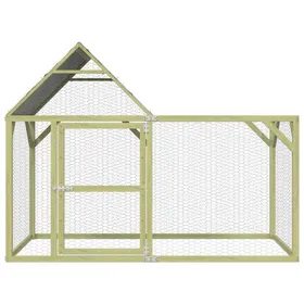 Meilleurs prix pour Poulailler de imprégné rustique - vidaXL - bois de pin massif imprégné de vert acier galvanisé polyester - 200 x 100 x 150 cm jay