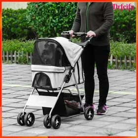 Meilleurs prix pour Poussette buggy pour chiens - AKOZON - 8308 - 75x46x94 cm - Tissu 600D Oxford imperméable - Pliable 4 roues avec freins