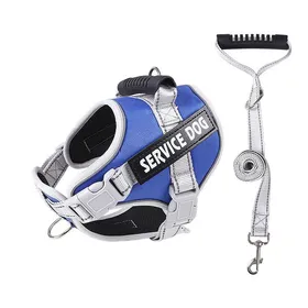 Comparer les prix de Harnais pour chien réglable - Phoesky - Nylon étanche - Taille M - Bleu - Tour de cou 45-59 cm