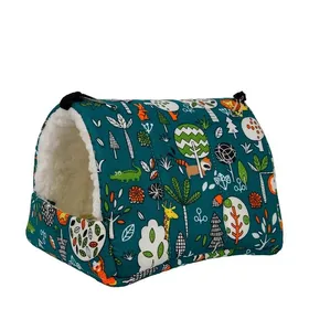 Meilleurs prix pour DOiseau Imprimé Mignon Tapis DÉcureuil de Lapin de Mini Cage Cage Suspendue DAnimal de Compagnie de Lit de Petit Animal Vert