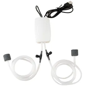 Meilleurs prix pour SURENHAP Pompe à oxygène silencieuse Pompe à air électrique aquarium USB PORTABLE POSTRABLE animalerie amenagement Trou à double