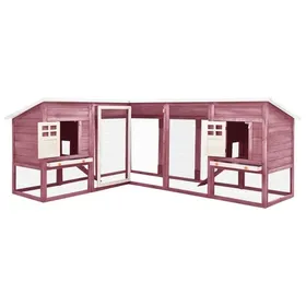 Comparer les prix de Clapier dextérieur - vidaXL - Bois de sapin - Moka et blanc - 250x192x105 cm