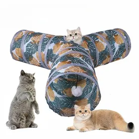Meilleurs prix pour Tunnel imprimé pour chat pliable et fabriqué en tissu écologique attractif pour les chats Lytech