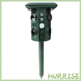 Comparer les prix de Garosa Répulsif à ultrasons pour animaux Solar Ultrasonic Animal Pest Repeller Outdoor Four Speakers animalerie produits