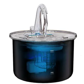 Comparer les prix de Fontaine à eau automatique pour chat - Phoesky - 22 L - Recharge USB - Acier inoxydable - Transparent - Noir