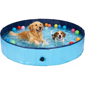 Comparer les prix de Piscine Pour Chien-160X30Cm-Pliable-Antidérapante-Bleu-Xl[IN43]