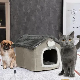 Meilleurs prix pour XJING-Maison de chat chaude dhiver - lit de chat résistant aux intempéries-46*36*40cm