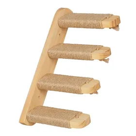 Meilleurs prix pour Relaxdays Escalier pour chats mural échelle 4 marches HLP : env. 29x34x225 cm bois & jute naturel