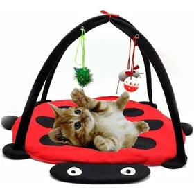 Meilleurs prix pour Tapis jeu activité chat/chien lit rembourré + jouets suspendus (clochettes/balles/souris) YYV