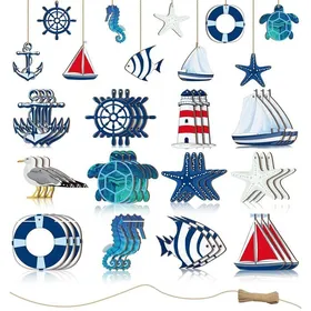 Comparer les prix de 36 Kit Décoration Nautique Bleu 12 Motifs - Réglable - Chambre/Cadeaux QIEDOVIEY