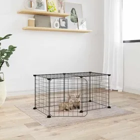 Meilleurs prix pour SALE 2025""Cage animaux de compagnie à 8 panneaux et porte - Noir 35x35 cm chill833551