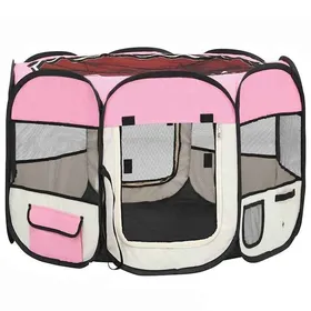 Meilleurs prix pour （SOLDES SEPT)Parc à Chiot - Enclos Grande Taille Parc pour chiens pliable avec sac de transport Rose 90x90x58 cm &1657267