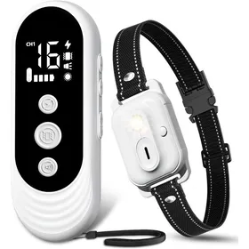 Comparer les prix de Collier De Dressage pour ChienCollier Electrique pour Chien Portée de 3kmMode Lumière Nocturne1-50 Niveaux d’Entraînement