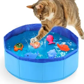 Meilleurs prix pour Piscine Chat30×10Cm Piscine Pour ChiensPataugeoire Pour AnimauxPiscines Pliable Pour ChatsJeu Chat EauJouets Aquatiques[IN33]