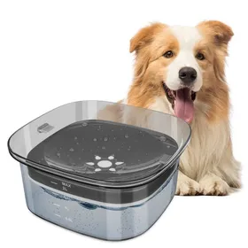 Meilleurs prix pour Gamelle eau chien anti-éclaboussures - 1pc 2L sans débordement maison voyage noir Cuneary