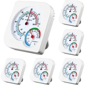 Comparer les prix de Virex® - Ensemble de 6 thermomètres et hygromètres dintérieur - Mini thermomètre à aiguille et hygromètre pour la maison la chambr