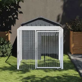 Comparer les prix de Cage à Poulets avec Enclos - vidaXL - acier galvanisé - anthracite - 117 x 201 x 123 cm@otb85a