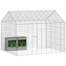 Meilleurs prix pour PROMOTION Poulailler enclos à poules Cage pour lapins Argent 400x78x78 cm Acier galvanisé 126709