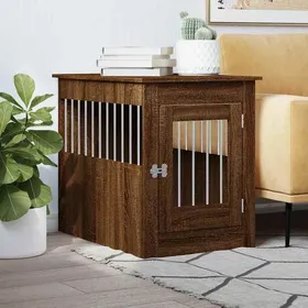 Comparer les prix de FAF-NEUF* Niche pour chien Meuble de cage pour chiens - Chêne marron 55x80x68 cm JUIN67369302