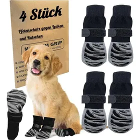 Meilleurs prix pour Chaussettes antidérapantes pour chien - YYV - Lot de 4 - Taille L - Protection hiver - Couleur Noir