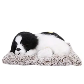 Comparer les prix de Simulation de chien endormi chiot ornement peluche dcoration en charbon de bambou noir et blanc Label
