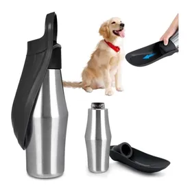 Comparer les prix de Gourde pour chien - yd - 750 ml - Pliable 180 - Acier inoxydable - Anti-fuite Noir Noir GOURDE