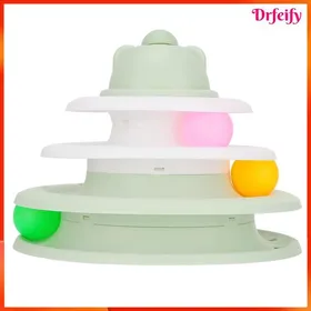 Meilleurs prix pour Jouet de piste pour chat - AKOZON - Multicouche 3 niveaux - 3 balles - Antidérapant - Multicolore
