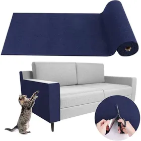 Meilleurs prix pour Tapis griffoir pour Chat adhésif Tapis grattoir Protection canape Chat Anti Griffe (Bleu foncé40×200cm)