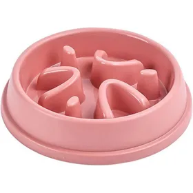 Comparer les prix de Gamelle pour animaux de compagnie à alimentation lente antidérapante empêche le renversement - Rose