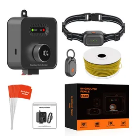 Comparer les prix de Collier Electrique anti-fugue pour 2 chien - barriere chien câblé -Système à distance de clôture chien