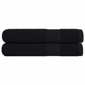 Meilleurs prix pour vidaXL Serviettes de sauna 2 pcs noir 80x200 cm 360 g/m² 100% coton serviette serviette de bain serviette en coton 136959