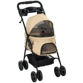 Meilleurs prix pour WEIGULO Poussette pliable pour petits chiens et chats Oxford Kaki 67 x 45 x 96 cm
