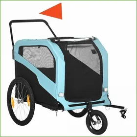 Comparer les prix de Remorque/Poussette pour chien 2 en 1 - PawHut - Remorque Vélo Poussette 30 kg Tissu Oxford Bleu