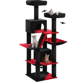 Meilleurs prix pour P Grand Arbre À Chat Multi-Niveaux Pour Grands Chats 180 Cm Avec 6 Colonnes En Sisal 2 Griffoirs 2 Plateformes 1 Hamac[ARB133]