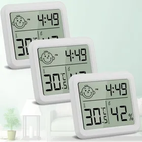Comparer les prix de Thermomètre et Hygromètre Numérique dIntérieur Fonction Confort Heure Intérieure pour Bureau et Chambre Odipie