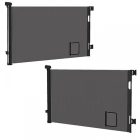 Meilleurs prix pour Lot de 2 Barrière de Sécurité Rétractable Pour Enfants/Chiens - Avec Système de Blocage et Trou pour Chat - 150x86 cm - Noir