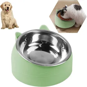 Meilleurs prix pour Gamelle Chat Inclinée, Gamelle Chat INOX, Bol pour Animaux de Compagnie Set, Support Surélevé Incliné 15° Gamelle Amovible 200ML