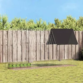 Meilleurs prix pour VIDAXL Enclos pour lapins en acier galvanisé 400 x 100 x 210 cm argenté - chenil extérieur