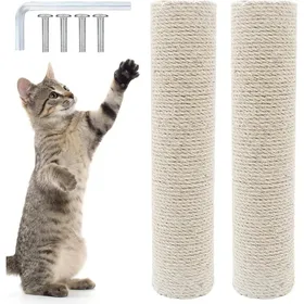 Comparer les prix de Lot De 2 Troncs À Gratter De Rechange Pour Chat - Longueur : 40 Cm - En Sisal Naturel - Avec Vis M8 - Pièces De Rechange Pou[YA472]