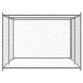 Comparer les prix de Cage pour chien avec porte gris 4x2x1 5 m acier galvanisé_2 ans garantie_48995