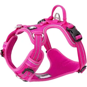 Meilleurs prix pour TRUE LOVE Harnais pour Chien No Pull Nylon Souple Réfléchissant Régble pour Petit Grand Animal Domestique Fuchsia Medium MEDIUM