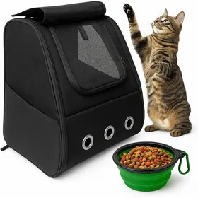 Comparer les prix de Sac À Dos Pour Chat Et Petit Chien Résistant Avec Abreuvoir Pliable-Sac De Transport Pliable Pour Animaux De CompagnieRespirant