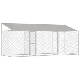 Comparer les prix de Cage pour chien en acier - vidaXL - Argenté - 600x200x258 cm - Résistant à la corrosion - Porte verrouillable