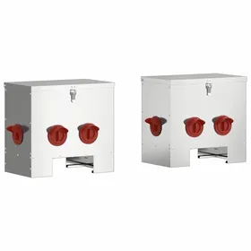 Meilleurs prix pour Mangeoire pour poules - vidaXL - 2 pièces - Argent - 405x25x38 cm - Acier galvanisé - Capacité 20 kg