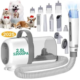 Comparer les prix de Aspirateur pour Chien/Chat 12 000Pa 7 en 1 Tondeuse pour Chien/ChatBac à Poussière de 25 L