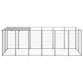 Comparer les prix de （SOLDES SEPT)Parc à Chiot - Enclos Grande Taille Chenil Argenté 330x110x110 cm Acier &1746890